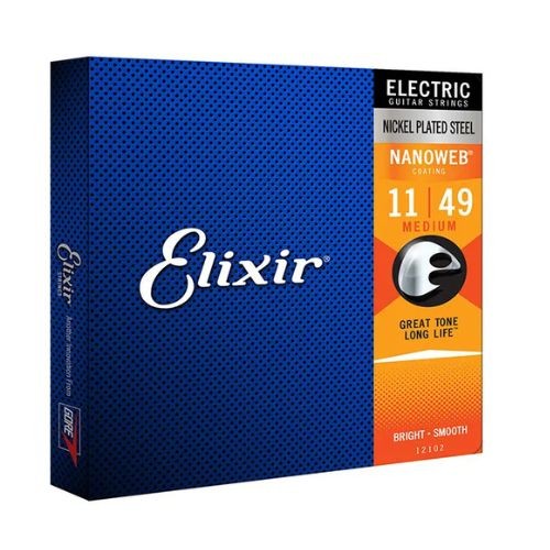 Encordoamento Elixir 12102 Medium 011 Para Guitarra Elétrica Nanoweb Nickel 