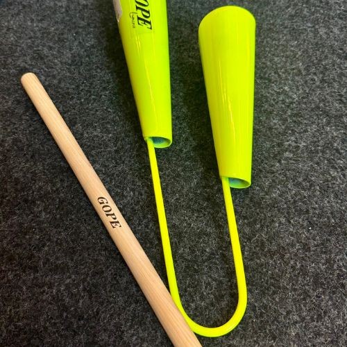 Agogô Duplo Gope Luminix Amarelo 678xa Profissional Com Baqueta 
