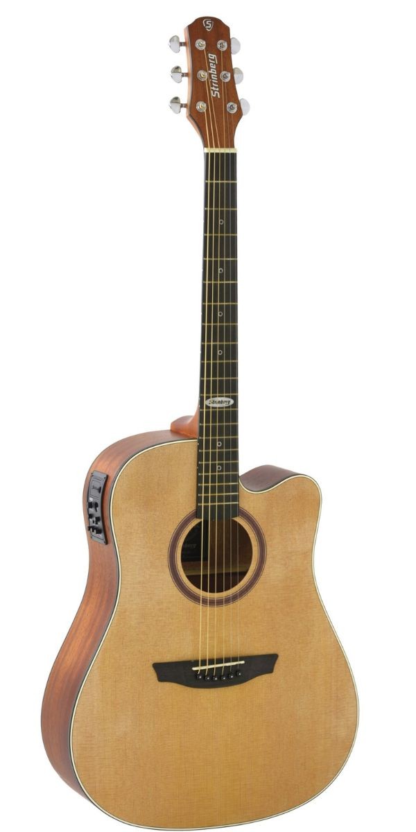 Violão Eletroacústico Strinberg Sd200c ns Black Series Folk Cutaway — Aço, Pré Se-60 e Acabamento Fosco 