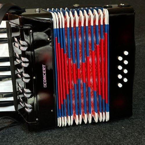 Acordeon Infantil Concert Ca8 bk Preto 8 Baixos 17 Teclas Sanfona Infantil 