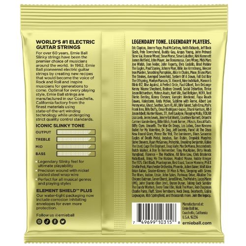 Encordoamento Ernie Ball Mammoth Slinky 012–062 Níquel Com g Encapada P02214 Para Guitarra 