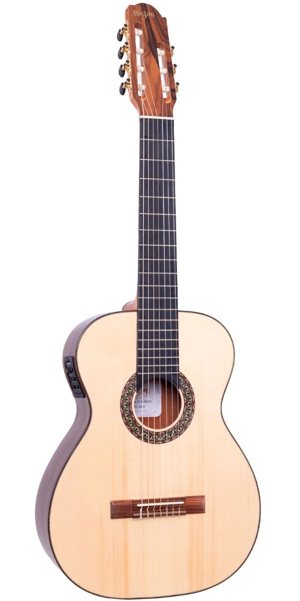 Violão 7 Cordas Nylon Elétrico Rozini Rx720 Natural Premium Fishman Com Bag 
