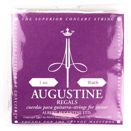 Encordoamento Augustine Regal Black Violão Nylon Agudos Crystal ht Baixos Prateados lt 