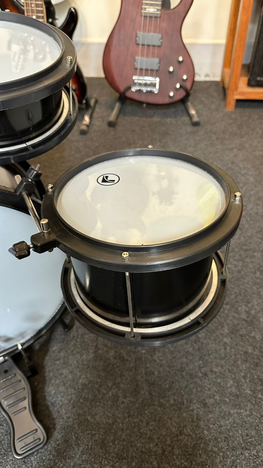 Bateria Infantil Luen Star Kids Preta Completa 