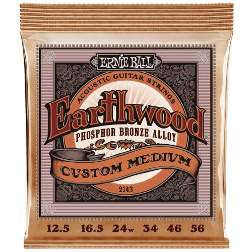 Cordas Ernie Ball  Violão Earthwood Phosphor Bronze Custom 012.5 