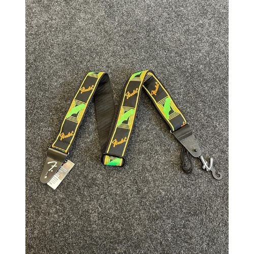 Correia Fender Neon Monograma Verde Laranja 