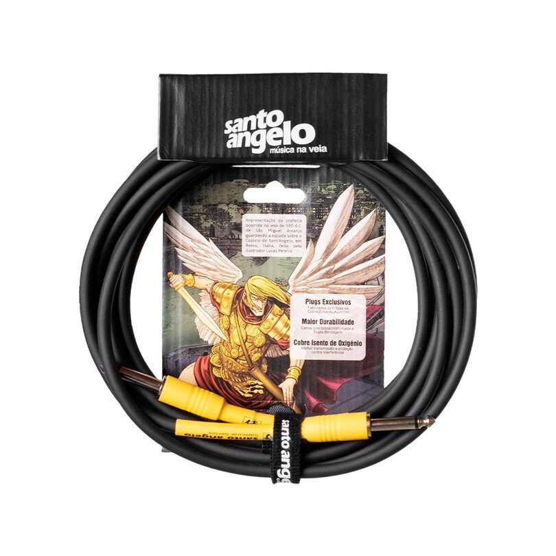 Cabo Santo Angelo Samurai P10 x P10 9,15m 30ft Para Guitarra, Baixo e Instrumentos 