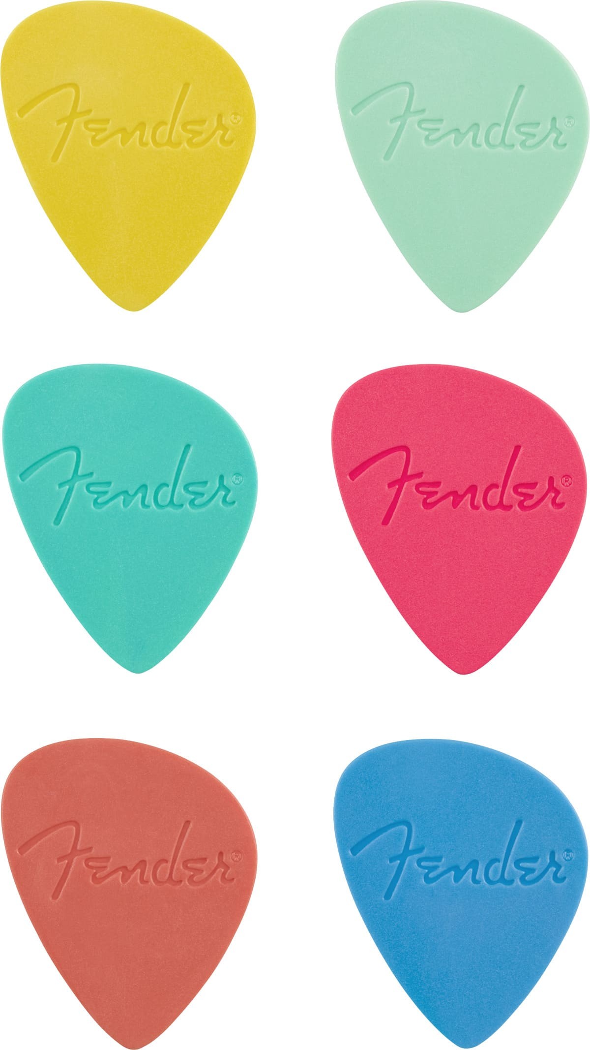 Palheta Guitarra Fender Offset Multi-color  Com 6 