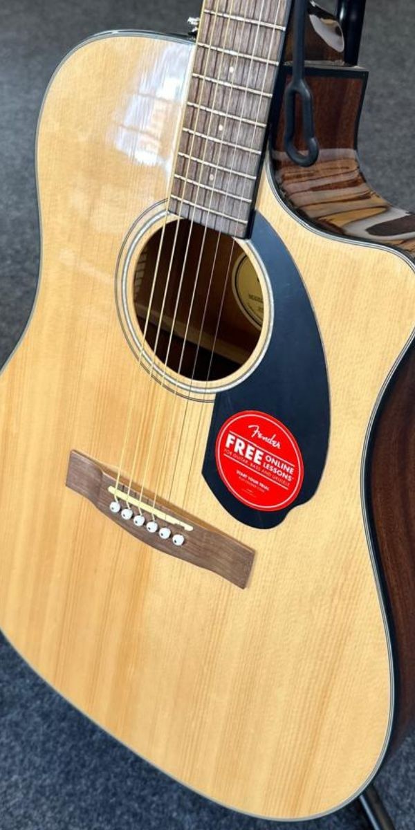 Violão Fender Cd-60sce Dreadnought Natural Eletroacústico Aço Com Fishman 