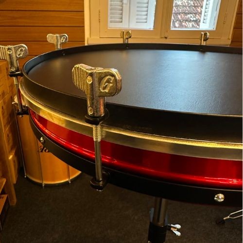 Surdo Gope Compacto 18 Polegadas Pele Napa Com Tripé 