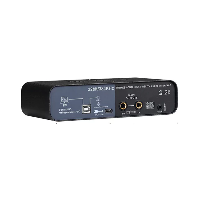 Interface de áudio Profissional 2 Canais Teyun Q26