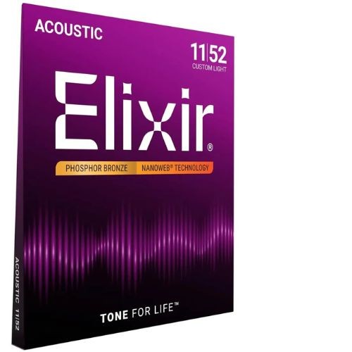 Encordoamento Elixir 011-052 Violão Aço Phosphor Bronze Nanoweb 16027 