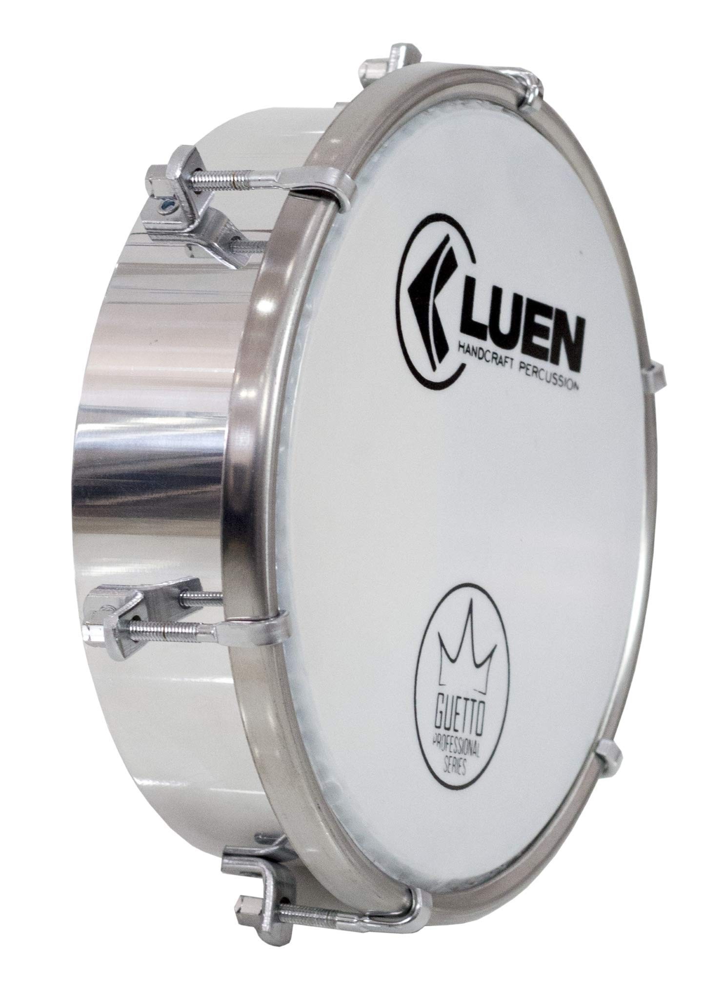 Tamborim 6" Alumínio Luen 6 Afin Cromada Pele Leitosa Serie Guetto 
