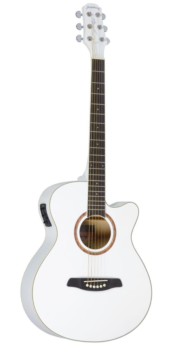 Violão Strinberg Berlin Be30c wh Eletroacústico Aço Branco Com Afinador 
