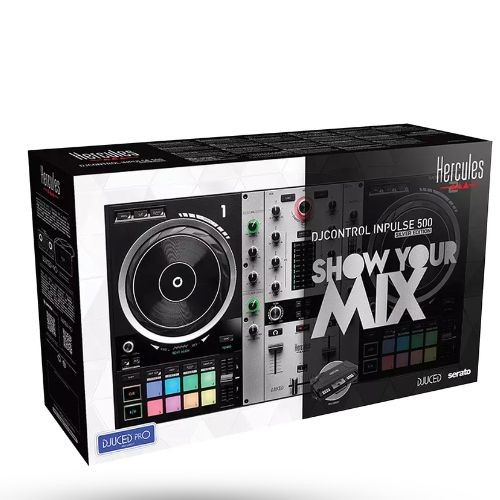 Controladora dj Hercules Djcontrol Inpulse 500 Serato dj Lite Djuced Com Placa de Som 