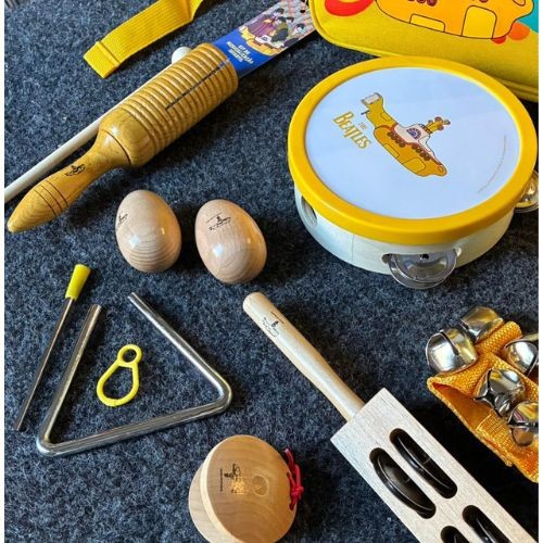 Kit Musicalização Infantil 10 Instrumentos Beatles - Yellow Submarine Yellow 