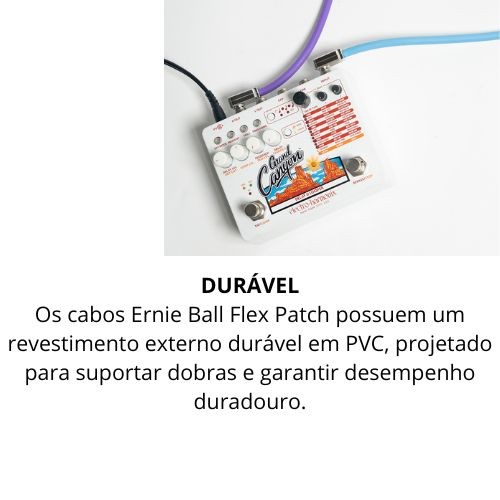 Cabo Para Pedal Ernie Ball  Flex Patch 30 cm Glow in Dark Com 3 Und  P06476 