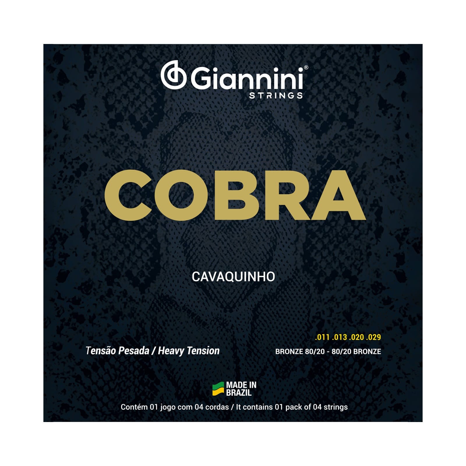 Encordoamento Cavaquinho Giannini Cobra Tensão Pesada Gesgp 