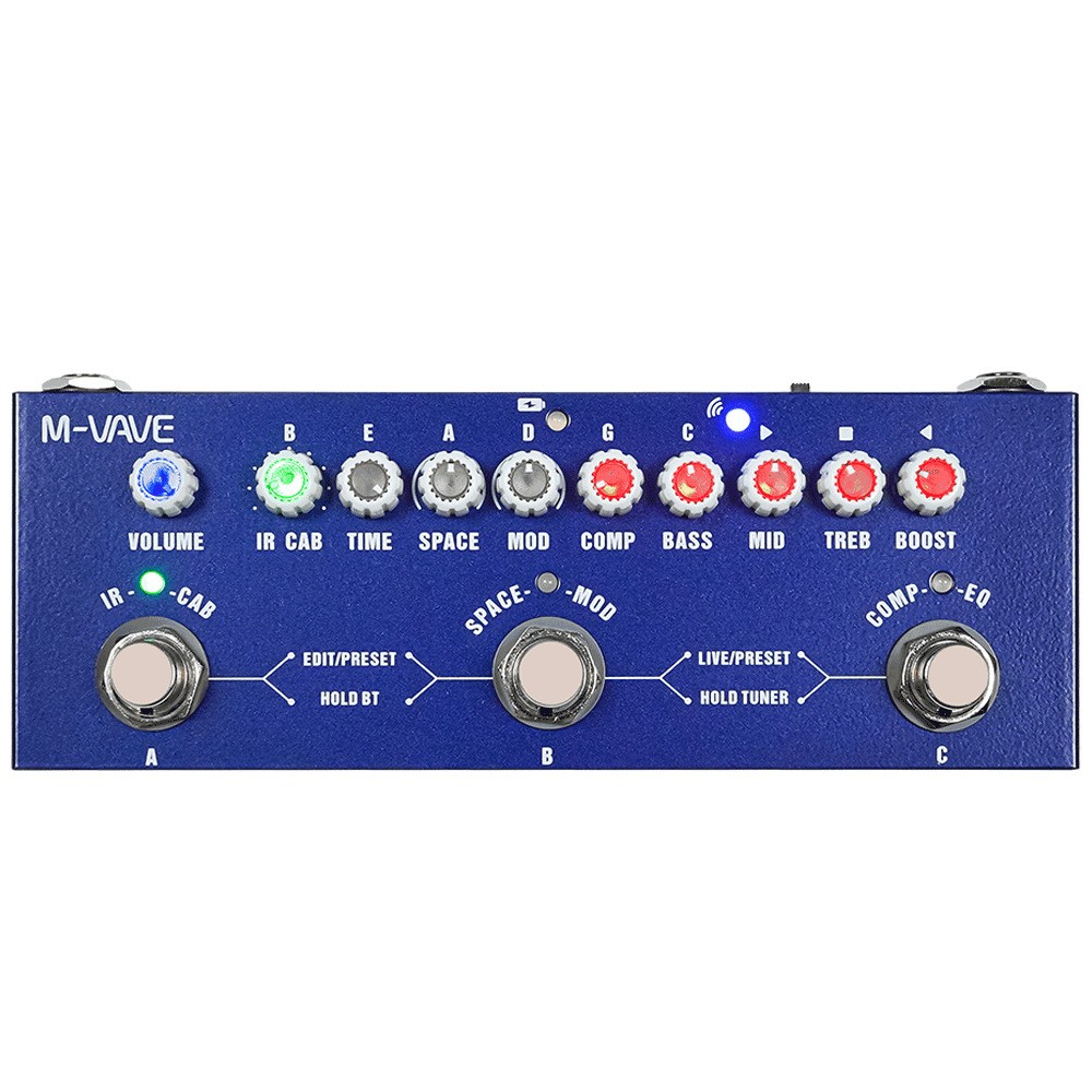 Pedaleira Multifeito Para Baixo M-vave Cuvave Cube Baby Bass 