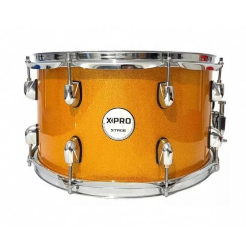 Caixa Bateria X-pro Stage 14x8 Orange Sparkle Pele Evans Com Bag 