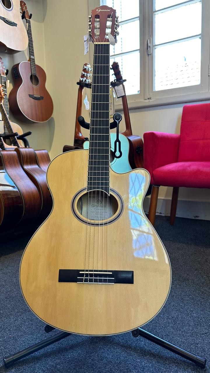 Violão Giannini Gnf-1d Nylon Eletroacústico Natural Gloss 