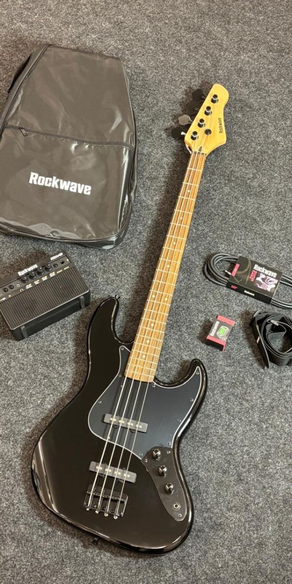 Kit Contrabaixo Rockwave Preto Rbk400 bk Completo Para Iniciantes|contrabaixo Rockwave Rbk400 bk Preto Com Amplificador 