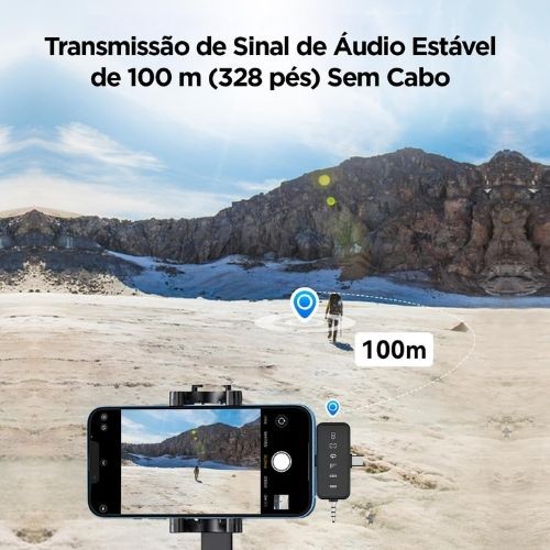 Microfone de Lapela Sem Fio Vedo Vd-gt19 3 em 1 | Iphone, Android e Câmera 