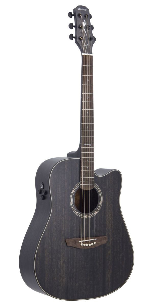 Violão Strinberg London Le50c Tos Folk Aço Eletroacústico Tobacco Satin Fosco Com Tampo Sólido e Capa 
