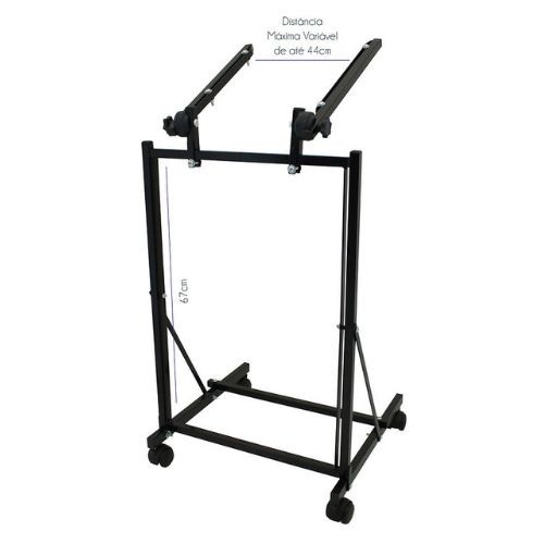 Rack Visão Musical Rk-g19 Grande Para Periféricos 19” Com Rodízios e Regulagem 