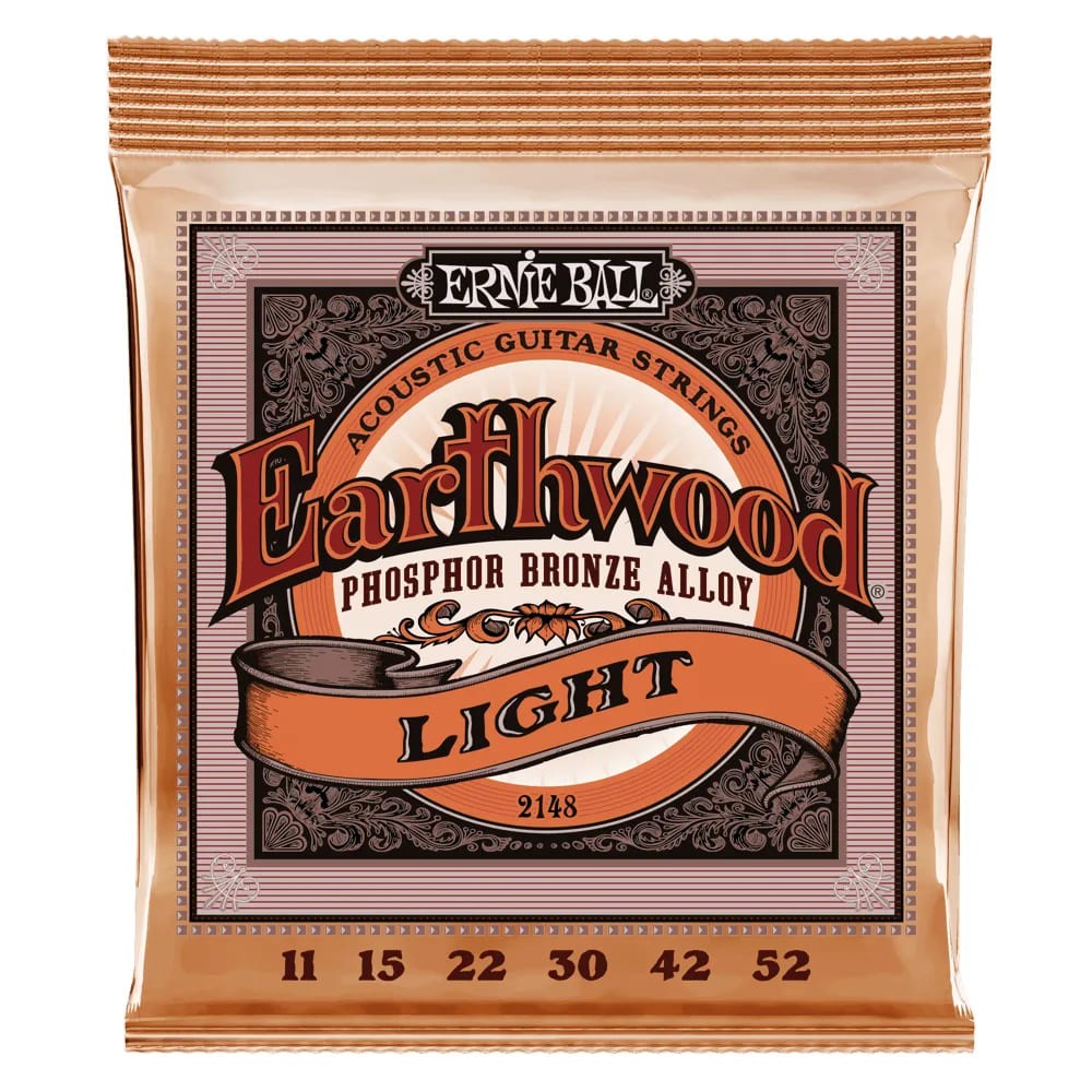 Corda Ernie Ball 011 Earthwood Phosphor Bronze Para Violão Aço 