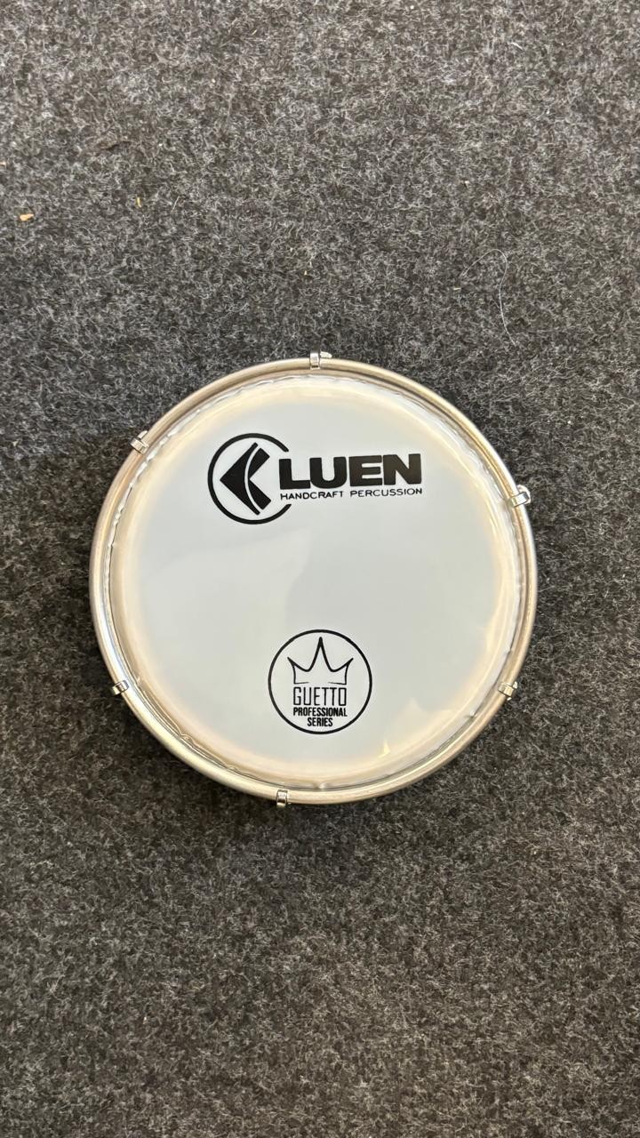 Tamborim Luen 6" Formica Imbuia Guetto 6 Afinadores Castanha Pele Leitosa 