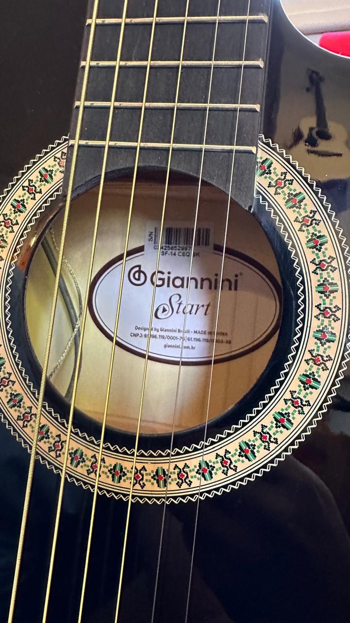 Violão Giannini Sf-14 Ceq Aço Preto Flat Eletroacústico