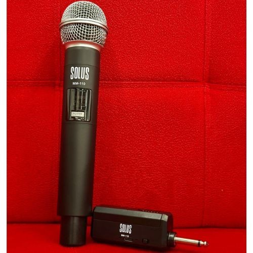 Microfone Sem Fio Solus Mm-110 Simples Vhf Para Igreja, Karaokê e Eventos 
