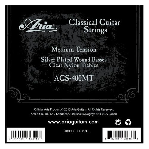Encordoamento Violão Nylon Tensão Média Ags400ht Aria 