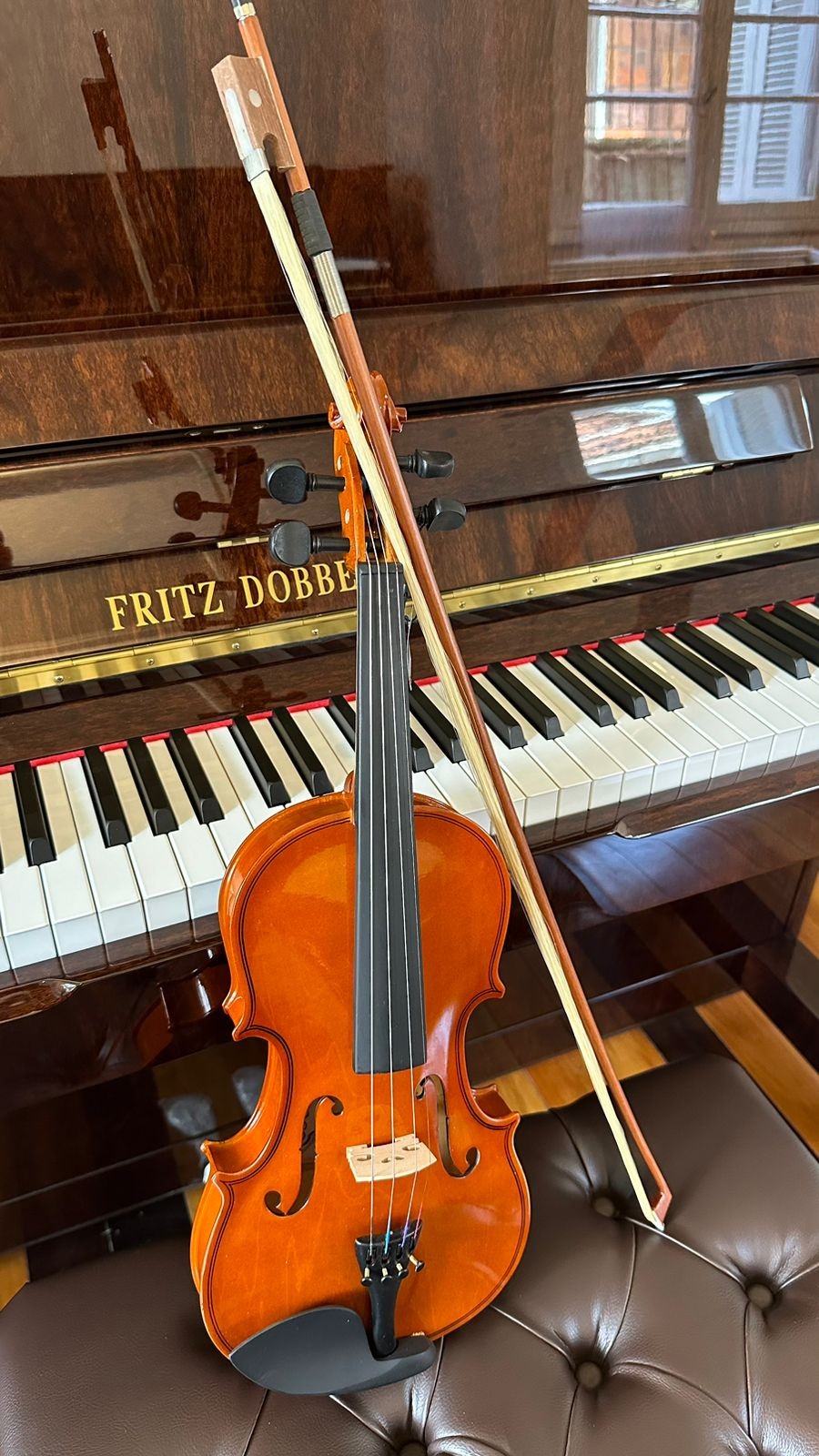 Violino 3/4 Vivace Mozart Mo-34 Com Case