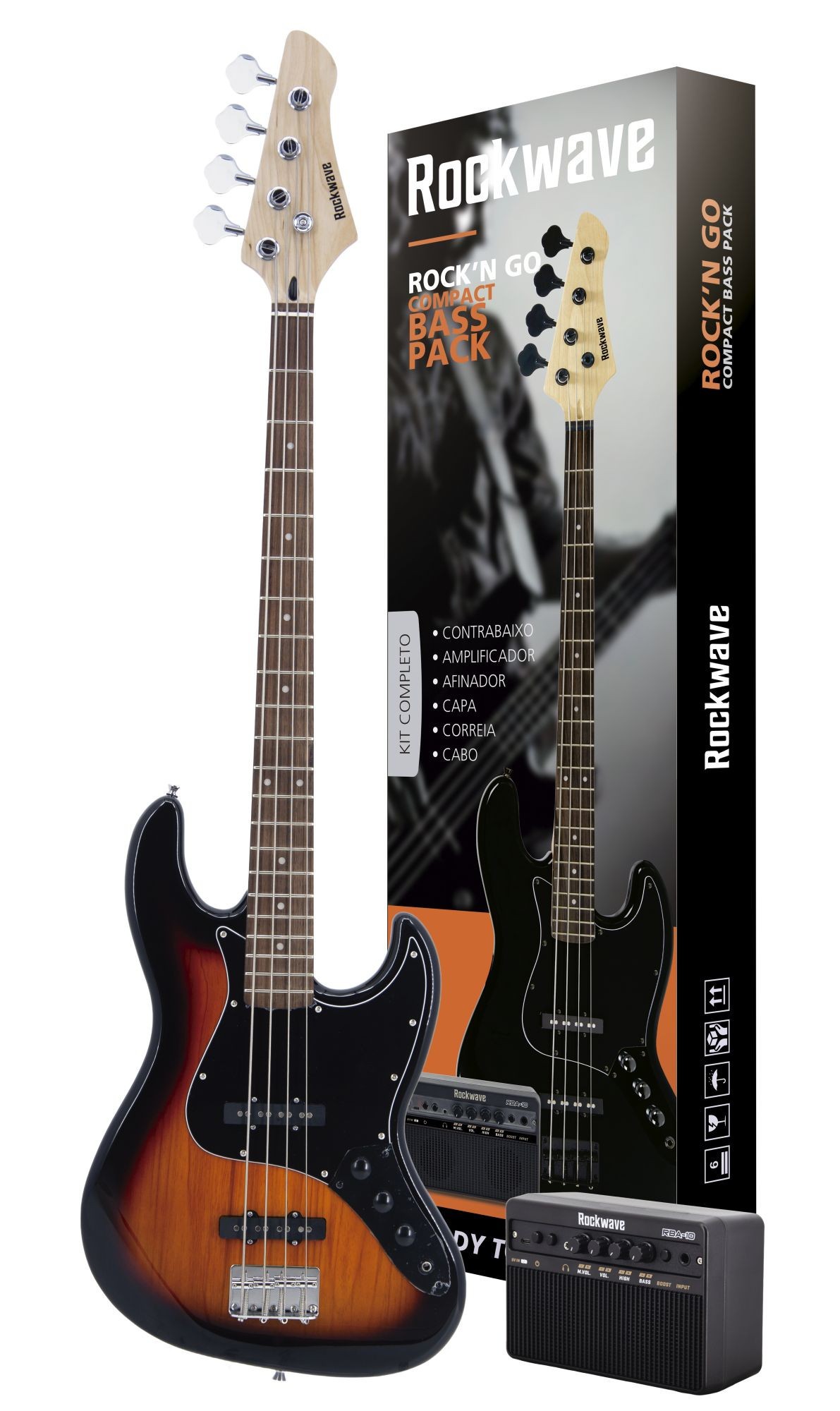 Kit Contrabaixo Rockwave Rbk400 Sunburst 