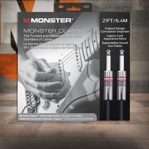 Cabo Para Instrumento Monster Classic Prolink 21ft 6,40m P10/p10 Reto – 600496-00 