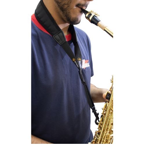 Correia Acolchoada Spring Sp20 bk Preta Para Saxofone Alto Tenor Soprano Barítono 