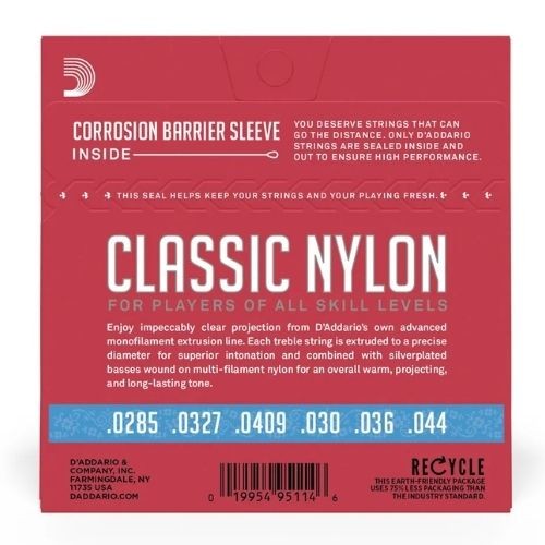 Encordoamento Violão Nylon D'addario Classic Ej27h Tensão Pesada 