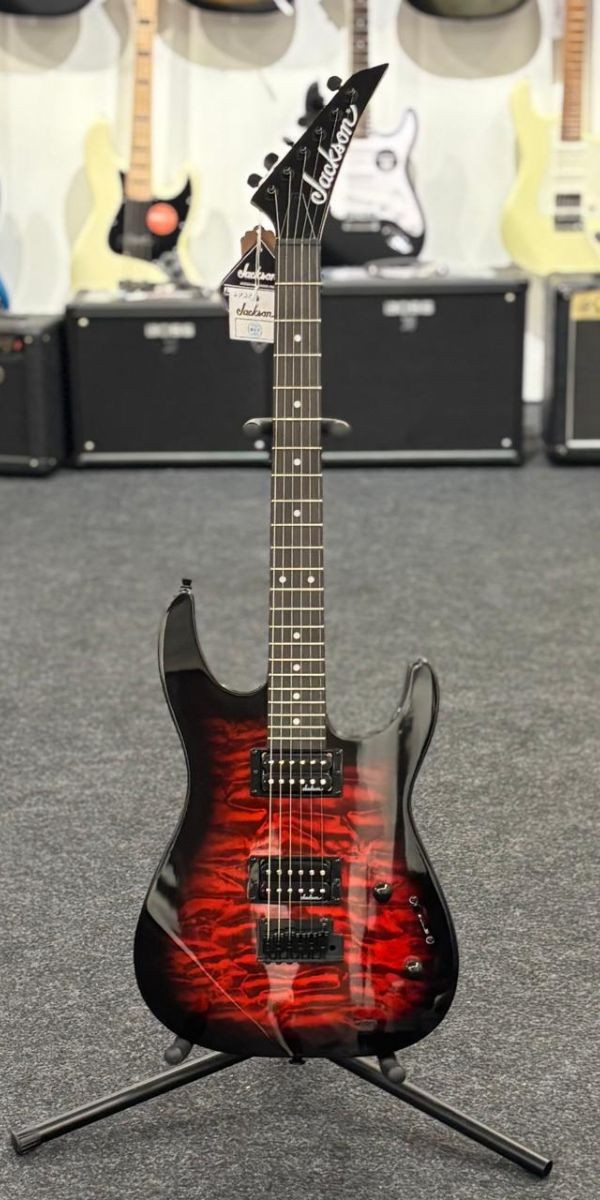 Guitarra Jackson js Dinky Js11q Transparente Red 