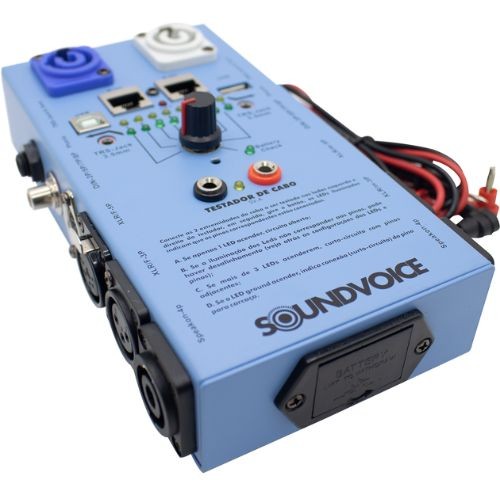 Testador de Cabos Soundvoice Sv-a 2820 Para áudio, Rede, Usb e Speakon 