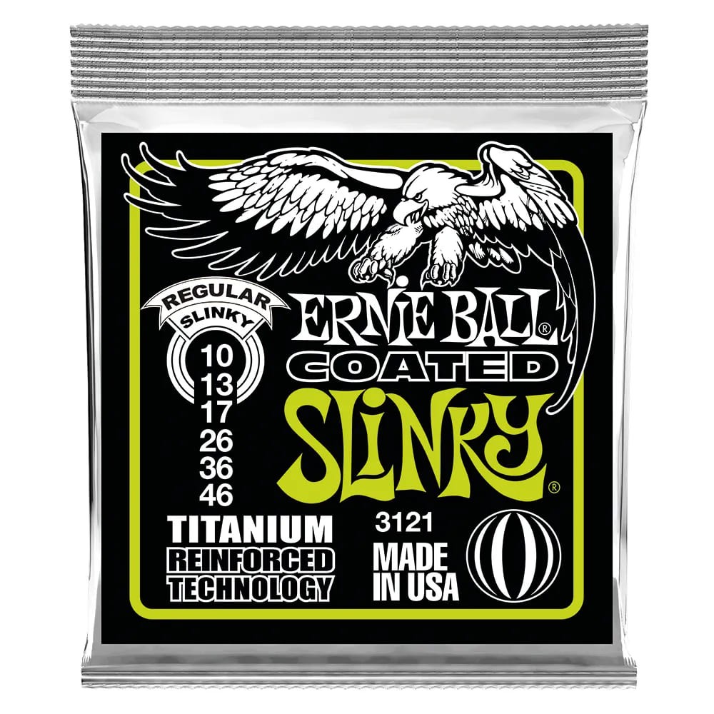 Corda Ernie Ball 010 Regular Slinky Coated Titanium Rps Para Guitarra 3121