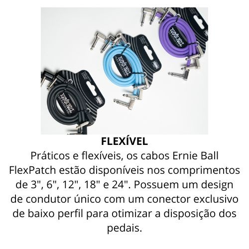 Cabo Para Pedal Ernie Ball  Flex Patch 30cm Azul P06061 