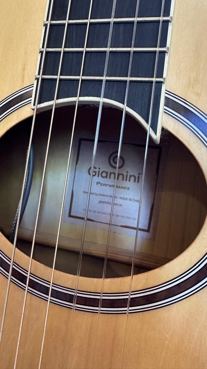 Violão Giannini Gnf-1d Nylon Eletroacústico Natural Gloss 