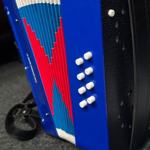 Acordeon Infantil Concert Ca8 bl Azul Sanfona Compacta Para Iniciantes 