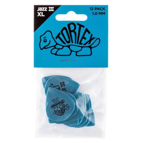 Palheta Dunlop Tortex Jazz Iii xl 1,0mm Azul 498p1.00 Pacote Com 12 