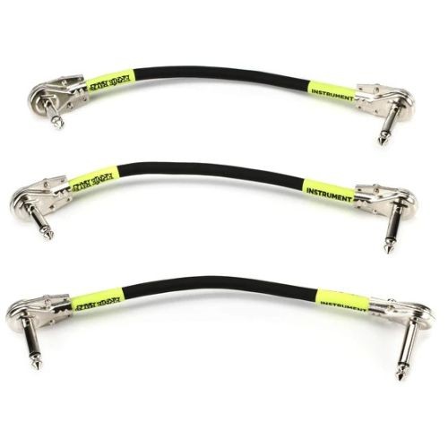 Cabo Pedal Ernie Ball 6" 15,24 cm Plug Flat C/3 P006059 Preto 