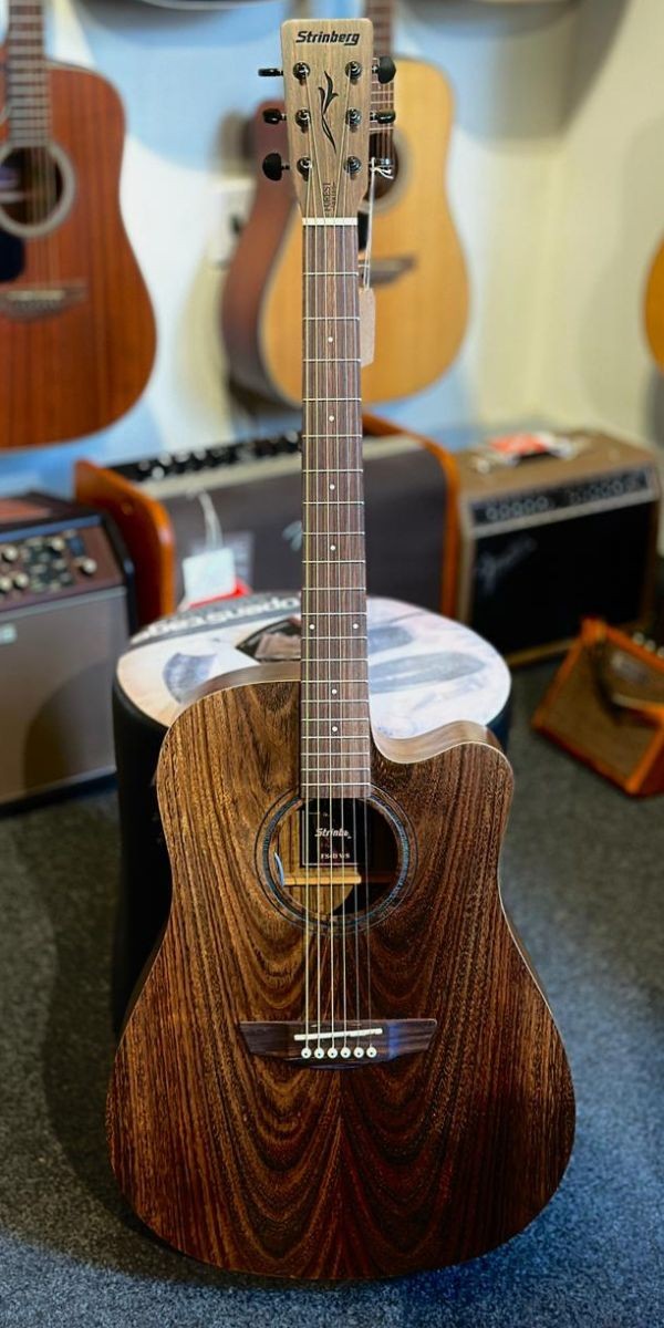 Violão Strinberg Forest Fs4d ws Folk Aço Eletroacústico Cutaway Walnut Satin Com Afinador 