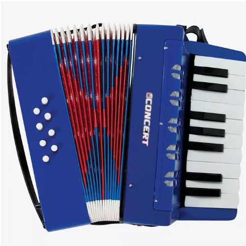 Acordeon Infantil Concert Ca8 bl Azul Sanfona Compacta Para Iniciantes 