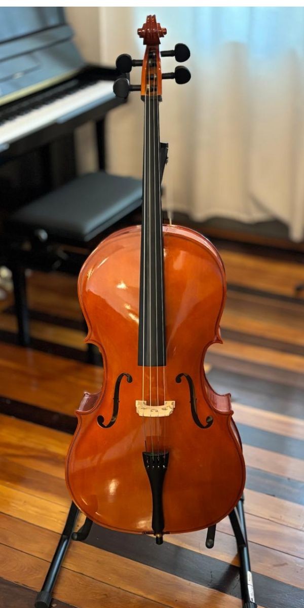 Violoncelo Vivace Mozart Cmo34 3/4 Completo — Ideal Para Estudantes, Jovens Músicos e Aulas 
